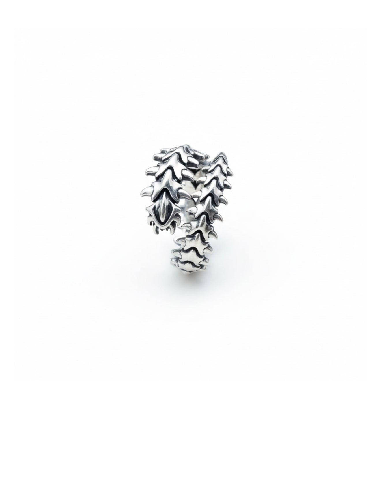 Ornate Silver Leaf Ring