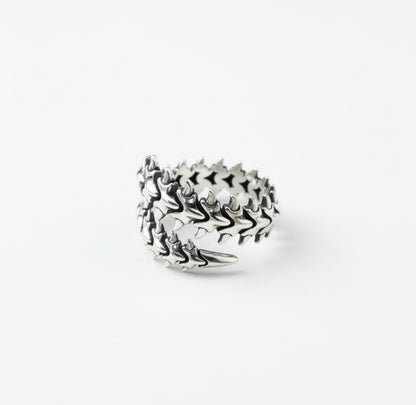 Ornate Silver Leaf Ring