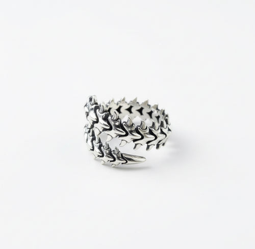 Ornate Silver Leaf Ring